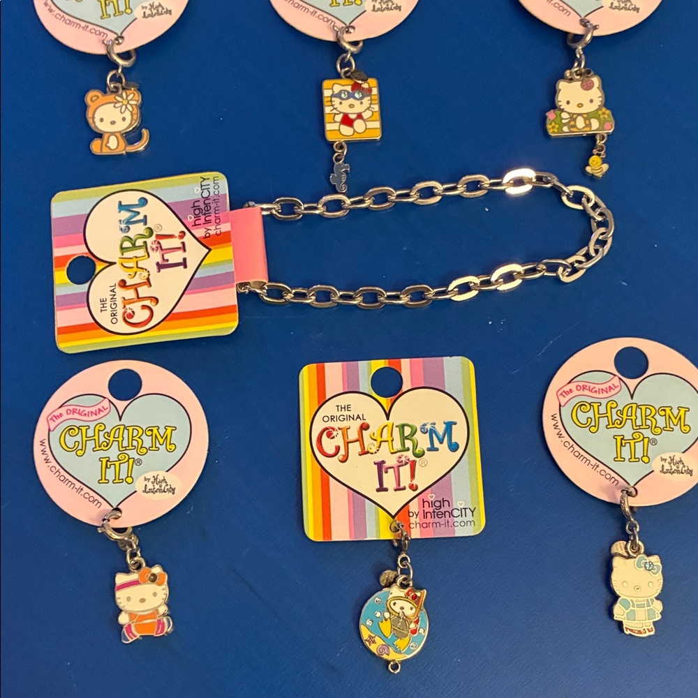 Silver Charm Bracelet with Colorful Charms